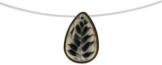 Lalique Crystal Leaf Pendant Necklace