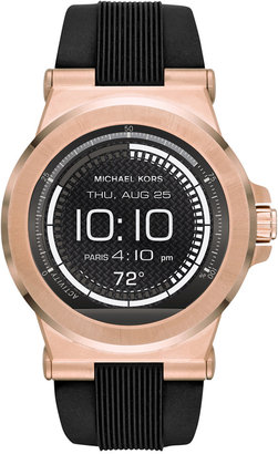 Michael Kors Unisex Digital Dylan Black Silicone Strap Smart Watch 46mm MKT5010