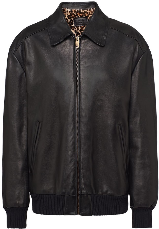 Prada Leather Bomber Jacket
