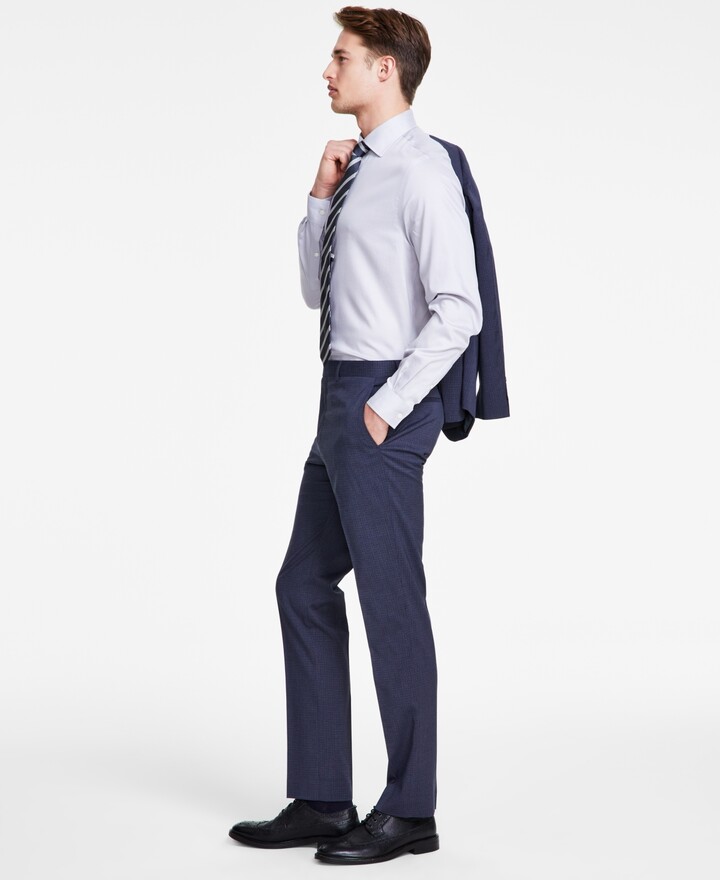 dkny navy blue suit