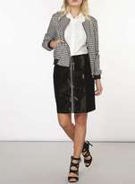 Thumbnail for your product : Black Leather Look and Velvet A-Line Skirt