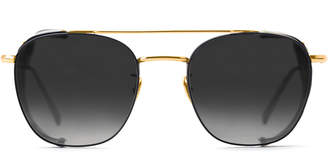 Krewe Earhart Blinker Metal Aviator Sunglasses w/ Side Blinders