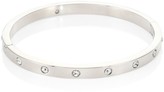 Thumbnail for your product : Kate Spade Set in Stone Rhodium-Plated Hinged Bangle