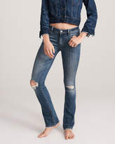 Thumbnail for your product : Abercrombie & Fitch A&F Women's Ripped Low Rise Bootcut Jeans in Ripped Blue - Size 28S