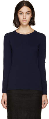Burberry Navy Fringed Knit Sweater