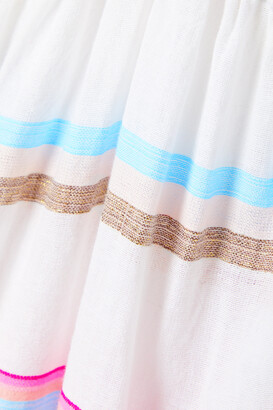Lemlem Bandira Fringed Striped Cotton-blend Gauze Midi Dress - White