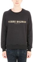 Thumbnail for your product : Pierre Balmain Black Cotton Golden Logo Sweatshirt