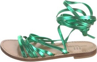 Emanuela Caruso Leather Gladiator Sandals Green Multistrap Unfortunately, due to restrictions, this item may not be eligible for shipping in all areas. | Emanuela Caruso Leather Gladiator Sandals in Green, Women's 8
