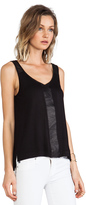 Thumbnail for your product : Feel The Piece Remi Leather Trim Tank