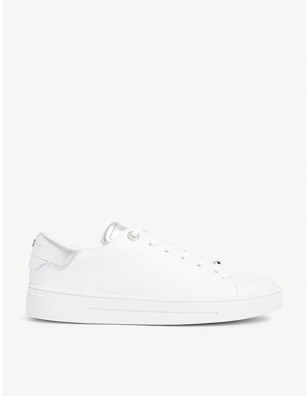 ted baker zenis leather trainers white