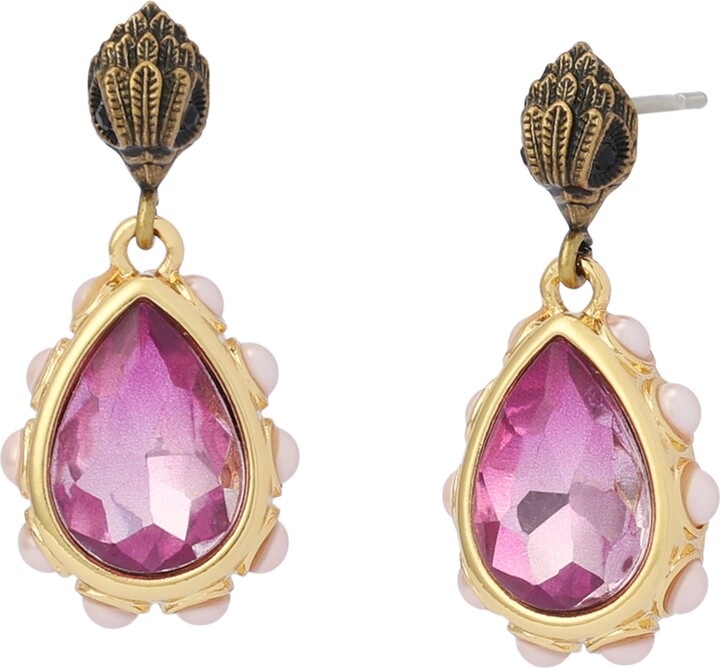 Kurt Geiger Eagle Faux Pearl & Crystal Drop Earrings