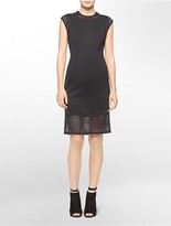 Thumbnail for your product : Calvin Klein Mesh Trim Sleeveless Dress