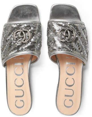 Gucci Sequin Slide Sandals