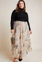 Thumbnail for your product : Geisha Designs Pleated Tulle-Embroidered Maxi Skirt