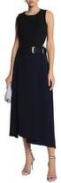 Thumbnail for your product : Amanda Wakeley Cutout Belted Stretch-ponte And Crepe Midi Dress