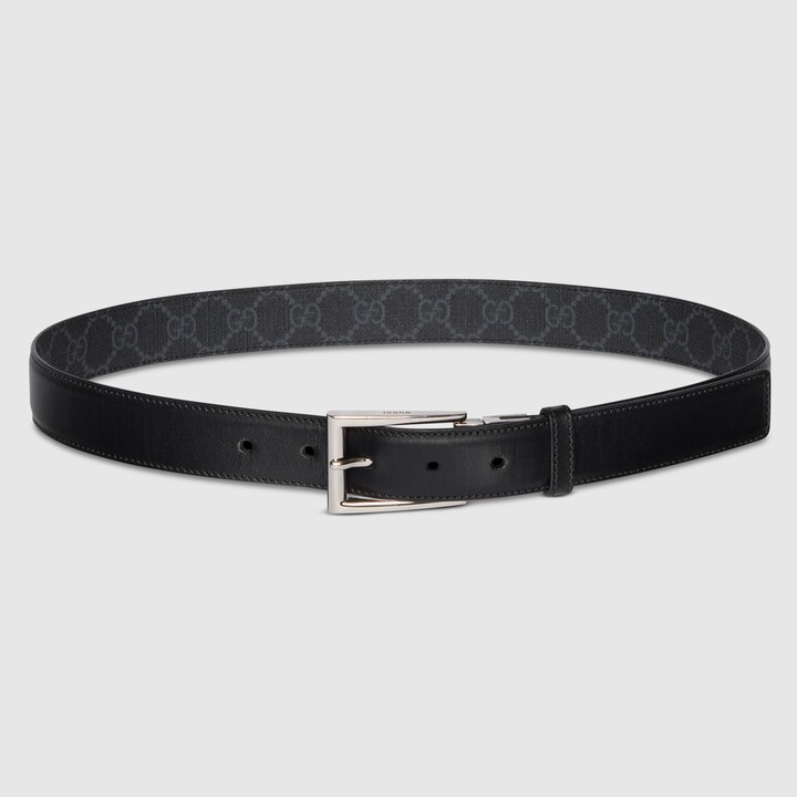 Reversible belt with rectangular buckle