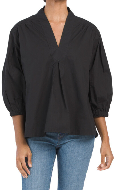 V Neck Poplin Blouse | Shop the world's largest collection of 