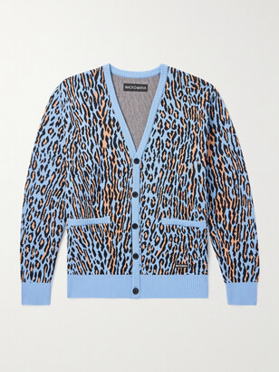 Wacko Maria Leopard Mohair Cardigan in Nude - ShopStyle