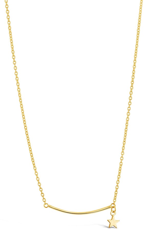 Gold Curved Bar Necklace | Shop the world's largest collection of 