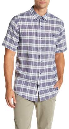 Weatherproof Short Sleeve Plaid Print Regular Fit Woven Shirt