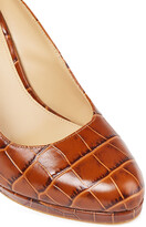 Thumbnail for your product : MICHAEL Michael Kors Ethel Croc-effect Leather Platform Pumps