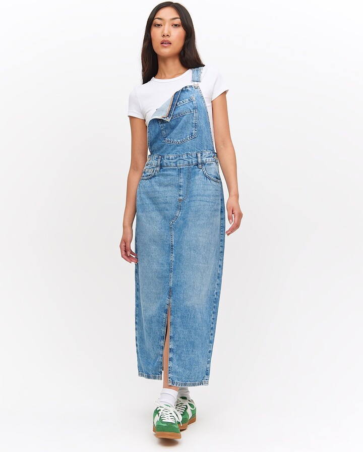 Tu Blue Denim Dungaree Midaxi Dress ShopStyle