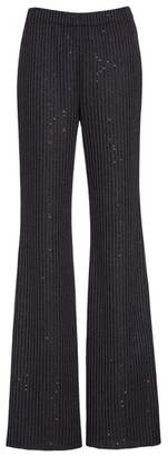 St. John Rib Sequin Knit Flare Leg Pants