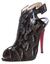Thumbnail for your product : Christian Louboutin Lace Peep-Toe Booties