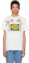 Gucci - T-shirt à logo fleuri blanc 