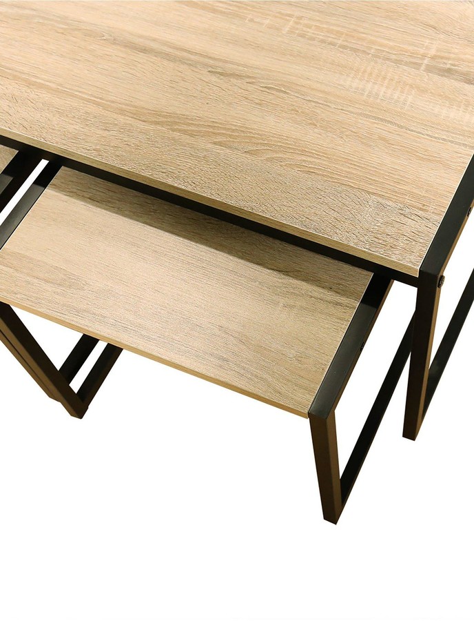 Telford Industrial Coffee Table With Storage Metal Solid Wood Akd Furniture