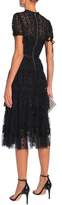 Thumbnail for your product : Needle & Thread Wrap-effect Ruffle-trimmed Embroidered Tulle Midi Dress