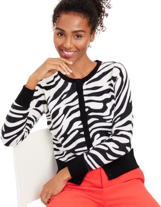 Charter Club Animal-Print Cashmere Cardigan, Created for Macy's