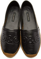 Thumbnail for your product : Dolce & Gabbana Black Leather Logo Espadrilles