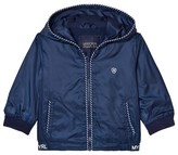 Thumbnail for your product : Mayoral Navy Hooded Windbreaker with Stripe Trims