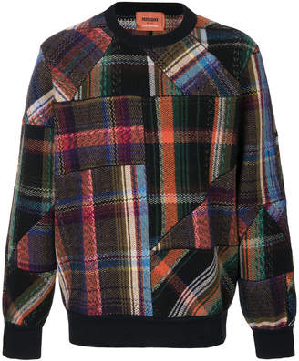 Missoni patchwork plaid crew neck sweater