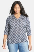 Thumbnail for your product : Lucky Brand 'Diamond Tiles' Print Top (Plus Size)
