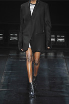 Thumbnail for your product : Helmut Lang Oversized leather-trimmed wool-blend blazer