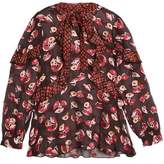 Thumbnail for your product : Anna Sui Panled Ruffled Pussy Bow Blouse