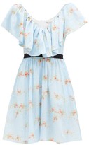 Thumbnail for your product : Emilia Wickstead Juniper Floral-print Ruffled Cotton Mini Dress - Blue Print
