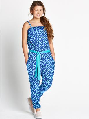 French Connection Girls Strappy Print Jumpsuit
