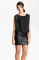 Thumbnail for your product : Aidan Mattox Aidan by Faux Two-Piece Chiffon & Sequin Dress (Online Only)