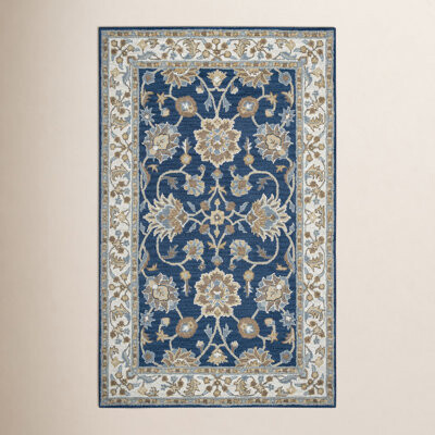 Birch Lane Onca Oriental Handmade Tufted Wool Blue Area Rug