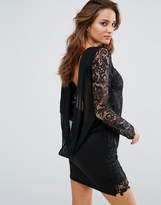 Thumbnail for your product : Club L Cowl Back Dress With Crochet Sleeves