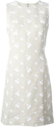 MICHAEL Michael Kors flower embroidered dress - women - Linen/Flax/Polyester/Spandex/Elastane - 2