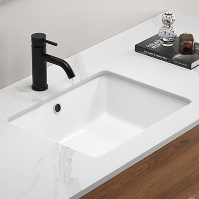 4CASA INTERNATIONAL Undermount Rectangular Ceramic Sink