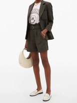 Thumbnail for your product : Ganni Prince Of Wales-check Belted Shorts - Dark Grey