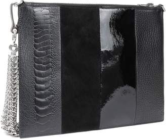 Alexander Wang Paneled Suede, Snake-effect, Patent And Textured-leather Pouch