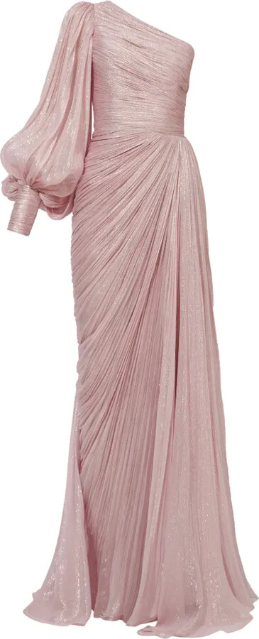 Iris Serban Serafine one-shoulder metallic maxi dress