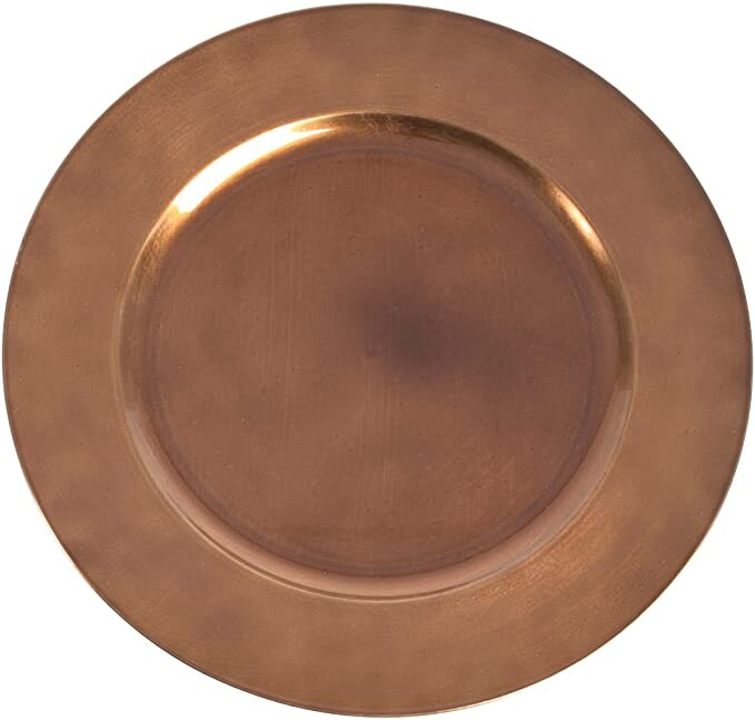 Saro Lifestyle Charger Plates with Classic Design (Set of 4) Copper