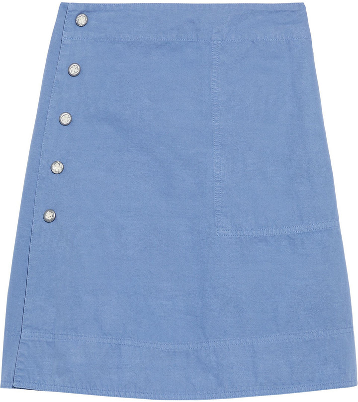Acne Studios Snap-detailed Cotton And Linen-blend Mini Skirt -